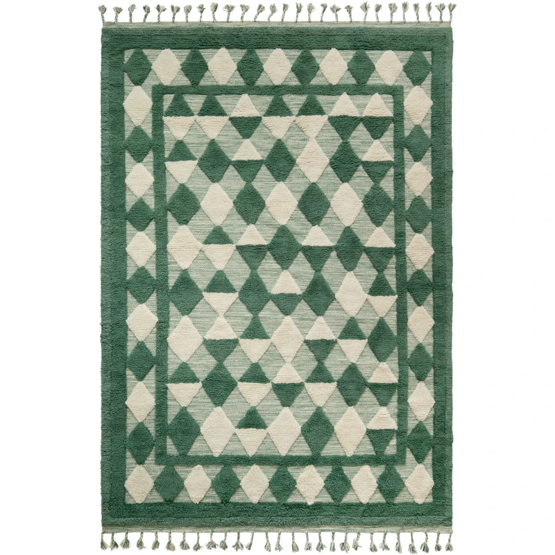 Oriental Grid Rug 250x350 cm, Green