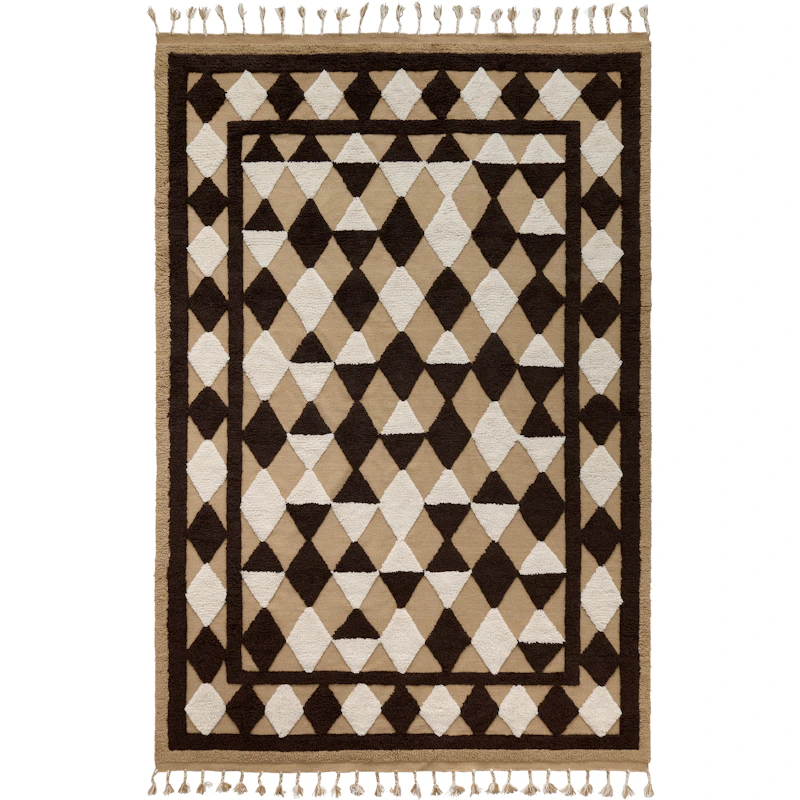 Oriental Grid Rug 250x350 cm, Brown
