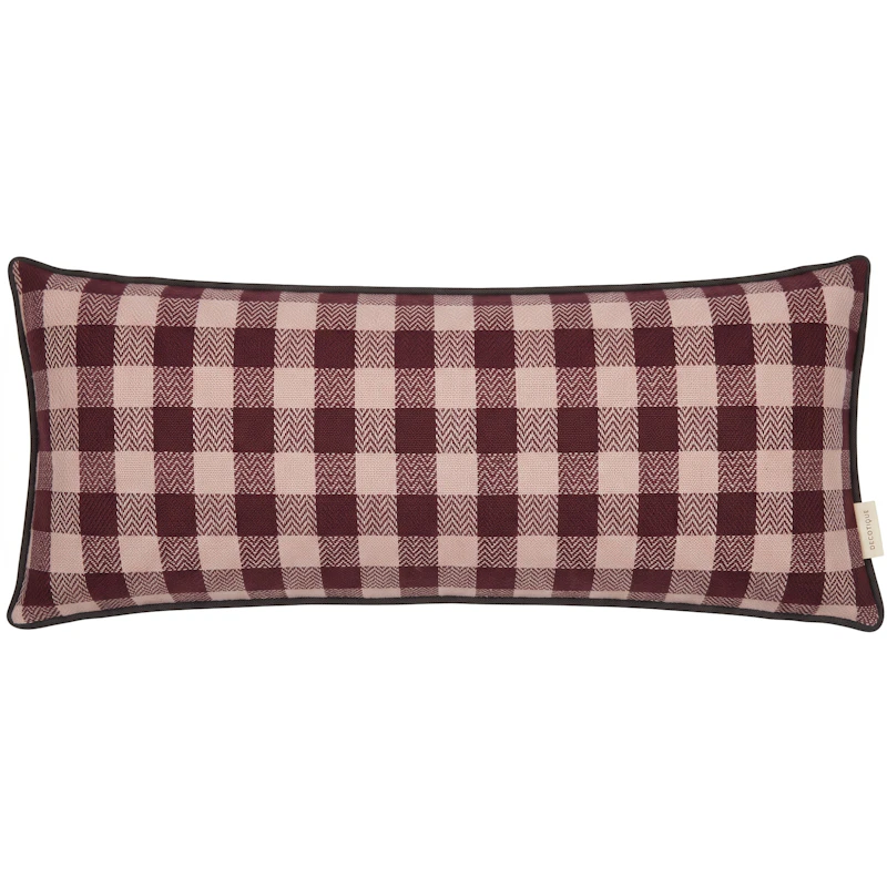 Outline Check Cushion 30x70 cm, Burgundy