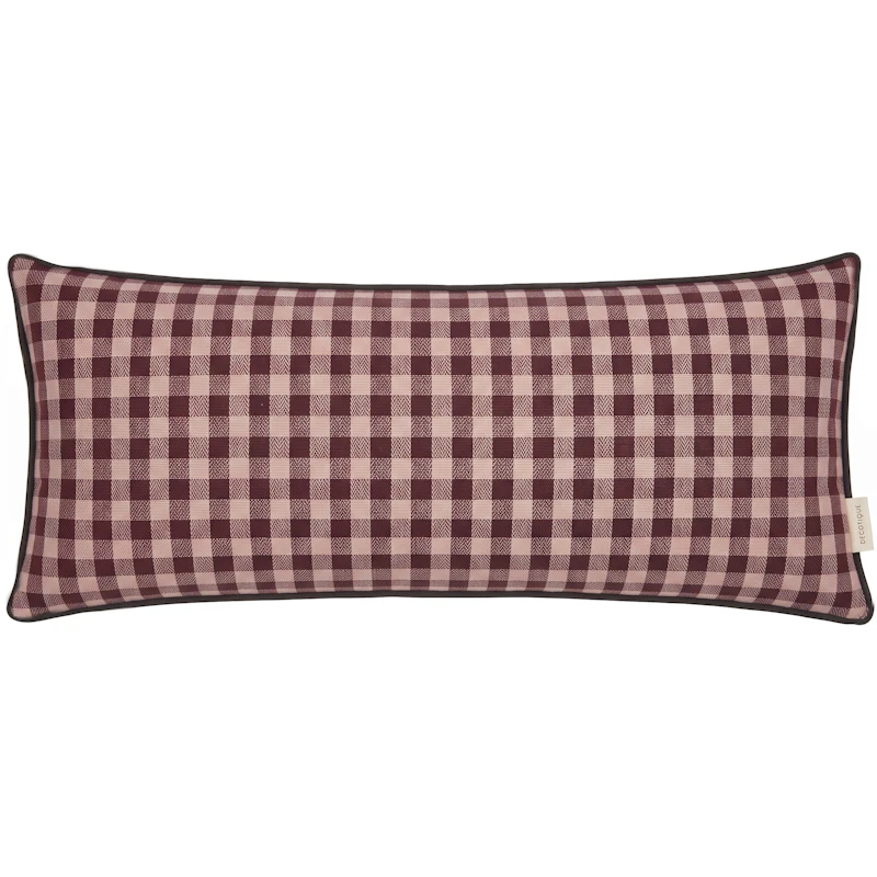Outline Check Cushion 30x70 cm, Burgundy