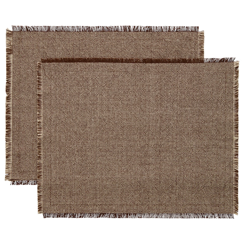 Ravella Placemat 35x45 cm 2-pack, Brown / Off-white