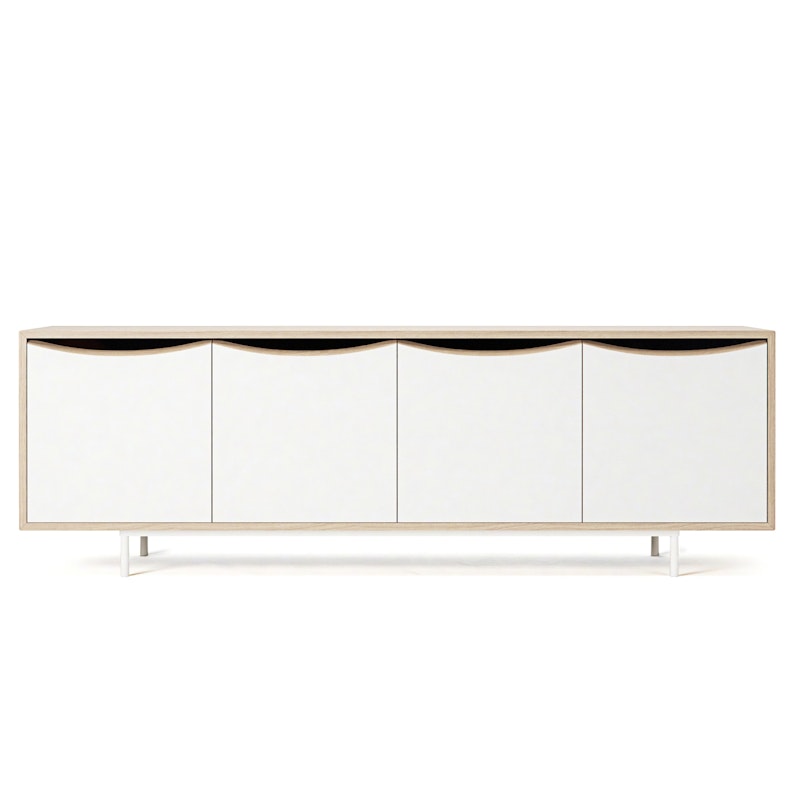 Sand Media Bench, Oak / White