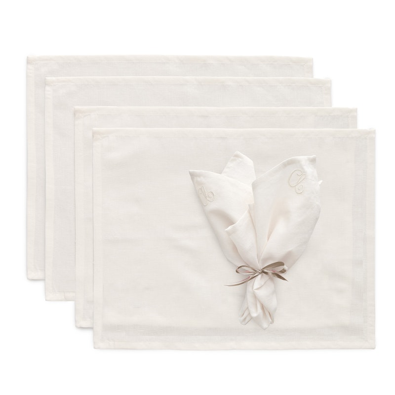 Sienna Textile Set Placemat + Napkin 8-pack, White