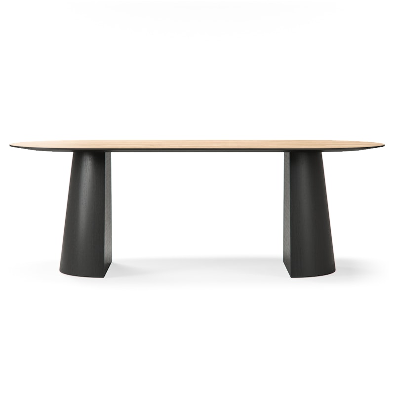 Social Dining Table Natural Oak / Black Oak, 220 cm