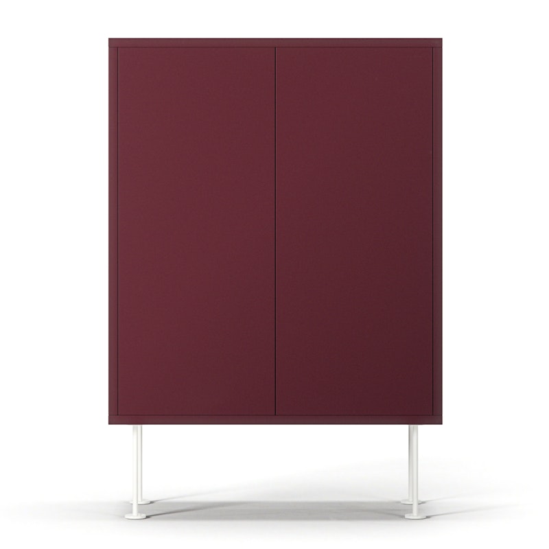 Vogue 64 Cabinet, Wine Red / White