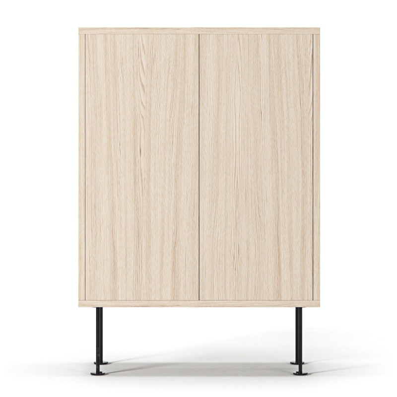 Vogue 64 Cabinet, White Pigmented Oak / Black