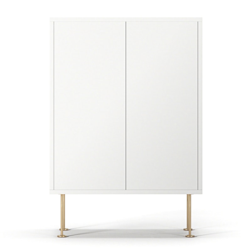 Vogue 64 Cabinet, White / Brass