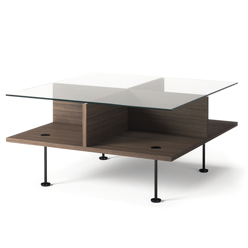 Vogue Coffee Table 70x70 cm, Dark Oak / Black