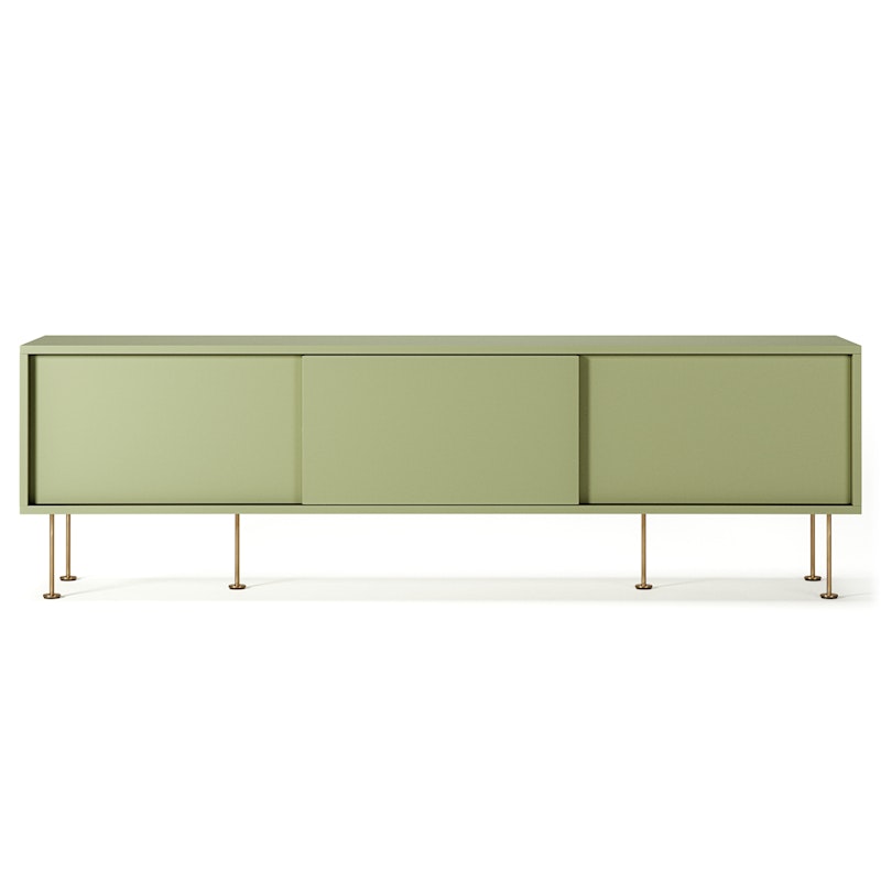 Vogue Media Bench With Legs 180 cm, Lint / Brass