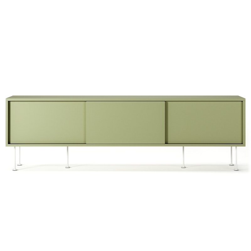 Vogue Media Bench With Legs 180 cm, Lint / White