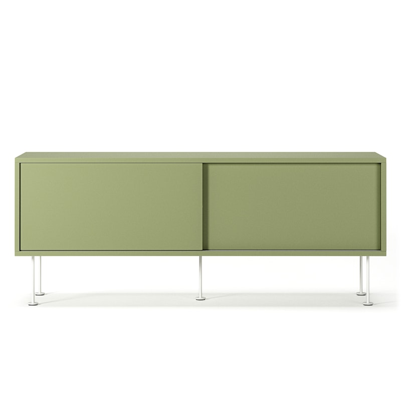 Vogue Media Bench With Legs 136 cm, Lint / White
