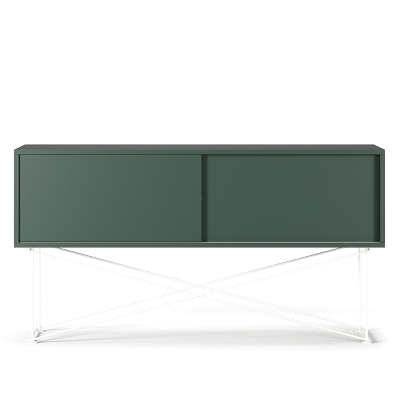 Vogue Media Bench With Stand 136 cm, Green / White