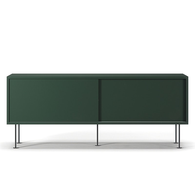 Vogue Media Bench With Legs 136 cm, Green / Black