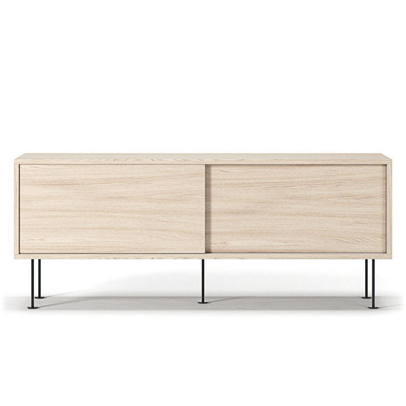 Vogue Media Bench With Legs 136 cm, White Pigmented Oak / Black