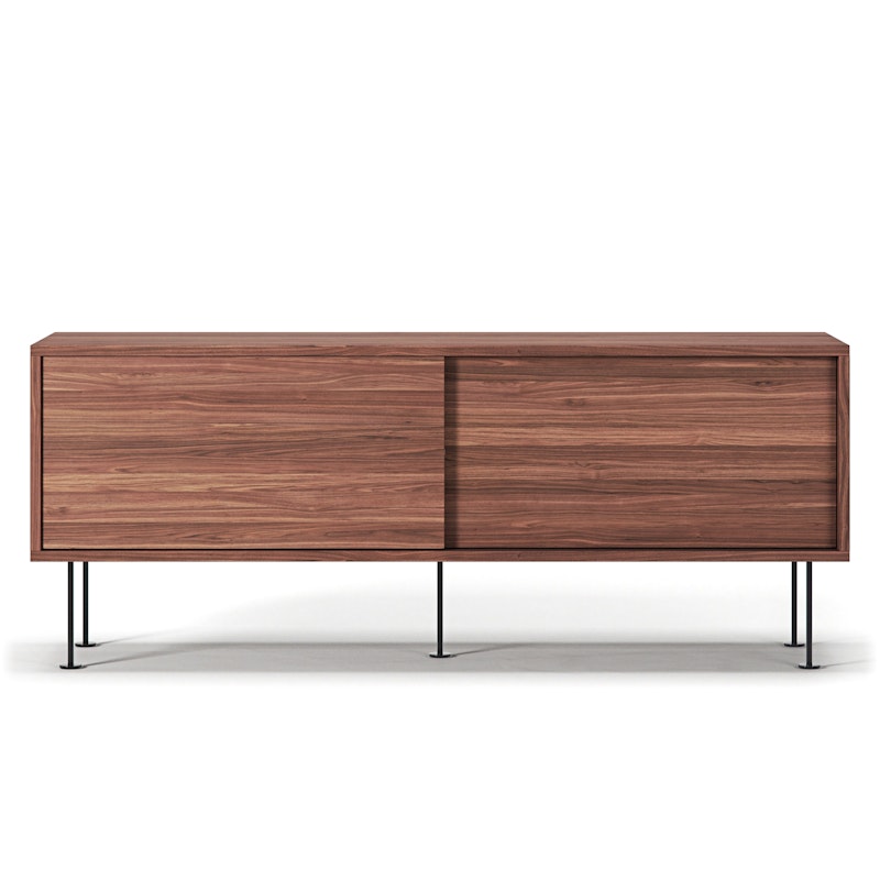 Vogue Media Bench With Legs 136 cm, Walnut / Black