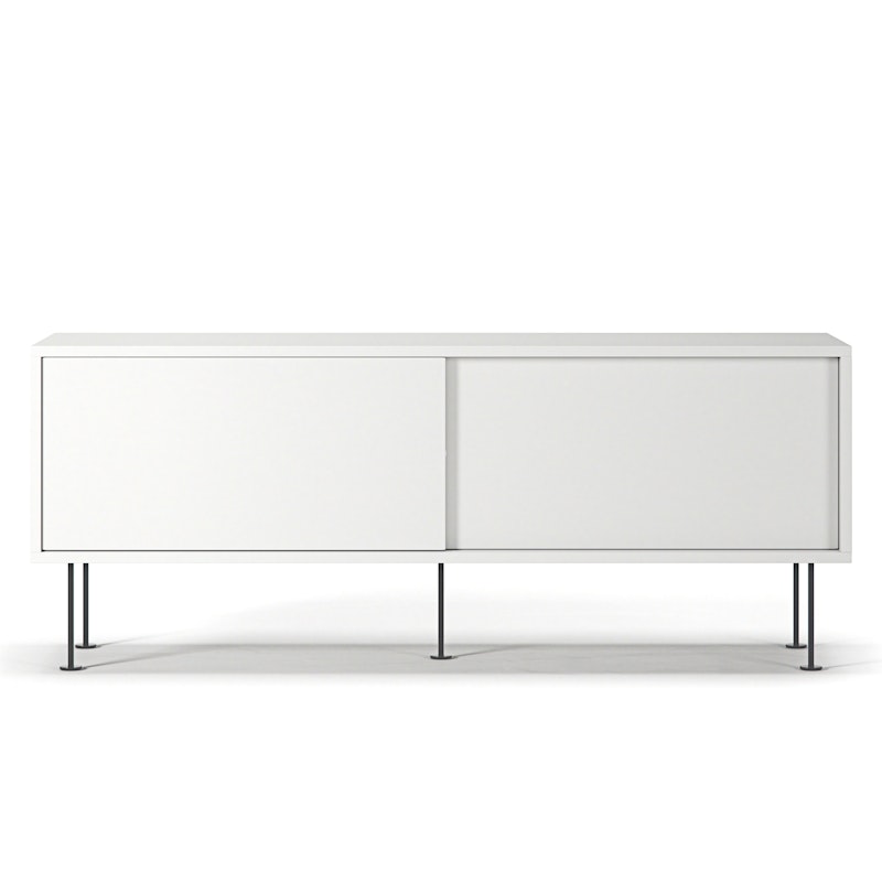 Vogue Media Bench With Legs 136 cm, White / Black