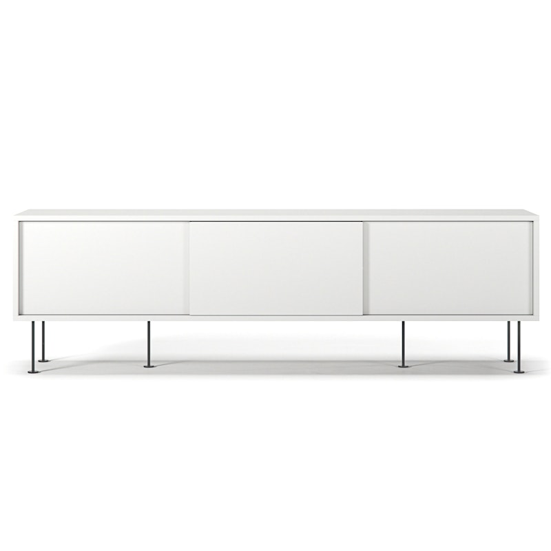 Vogue Media Bench With Legs 180 cm, White / Black