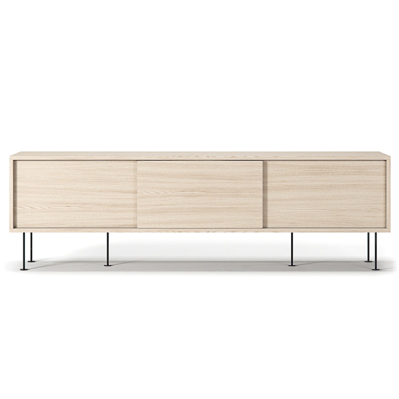 Vogue Media Bench With Legs 180 cm, White Pigmented Oak / Black