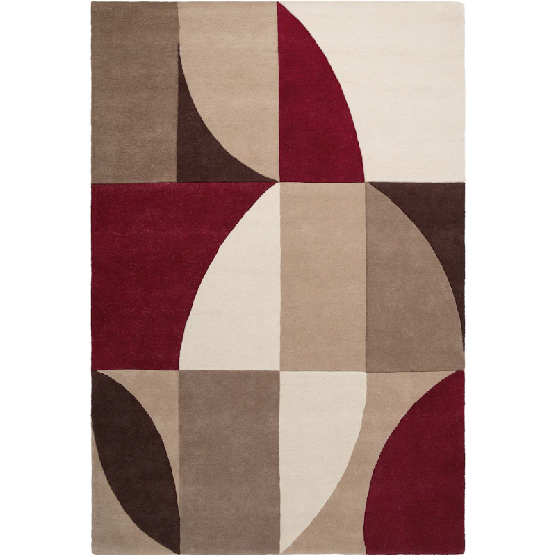 Window Wool Rug 250x350 cm, Burgundy