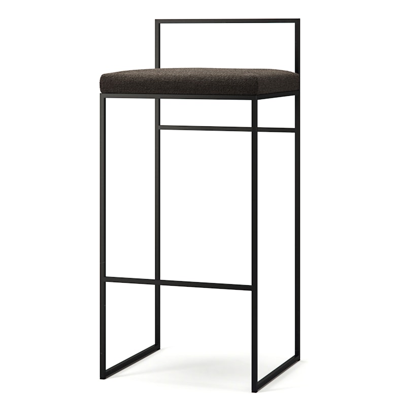 Bar Stool With Backrest 90 cm, Black / Dark Chocolate