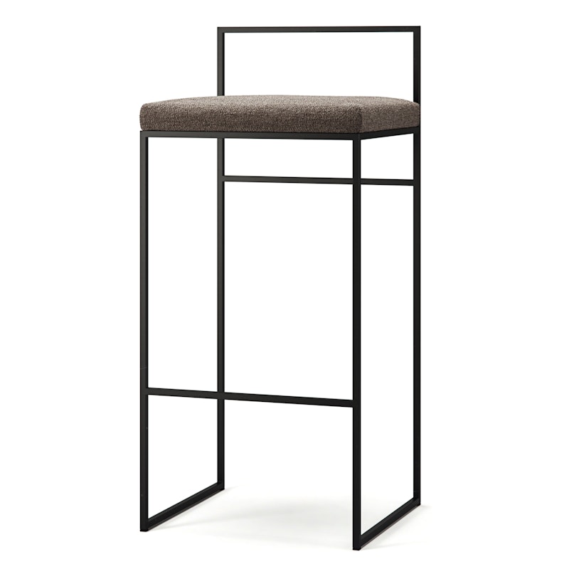 Bar Stool With Backrest 90 cm, Black / Coastal Shale