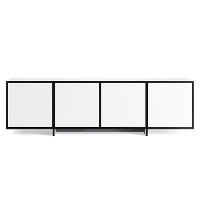 NOIR Media Bench, White / Black