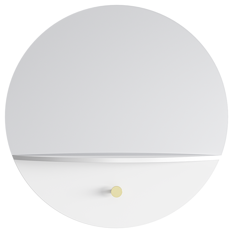 Pie B Wall Mirror, White , 60cm