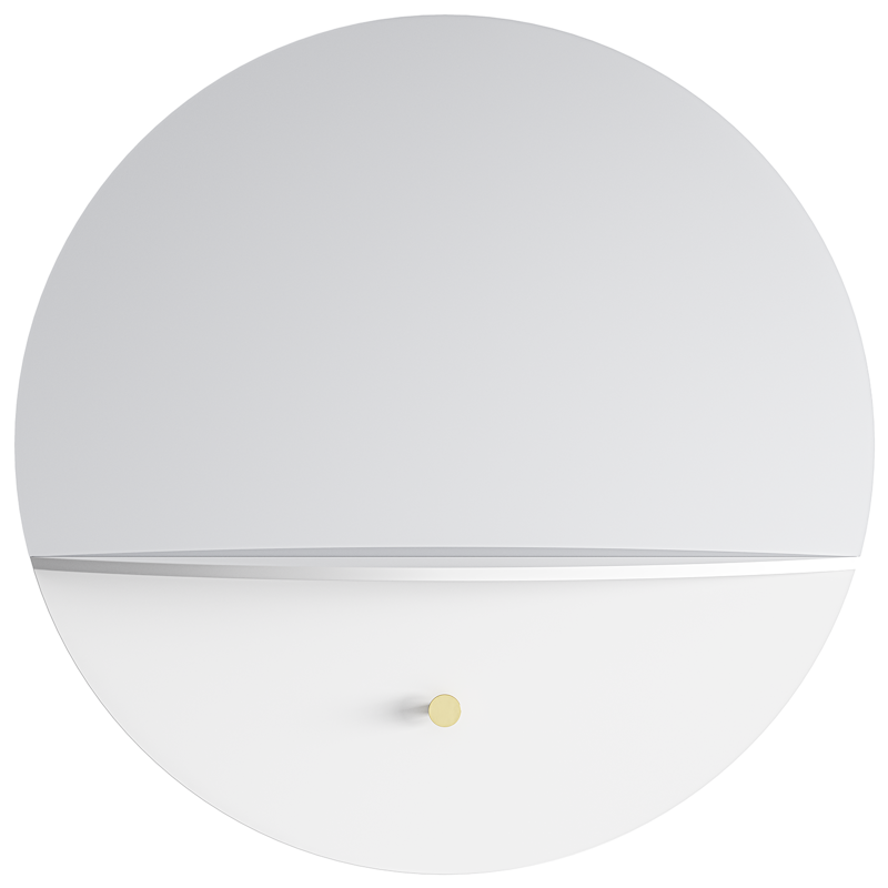 Pie B Wall Mirror, White , 80cm