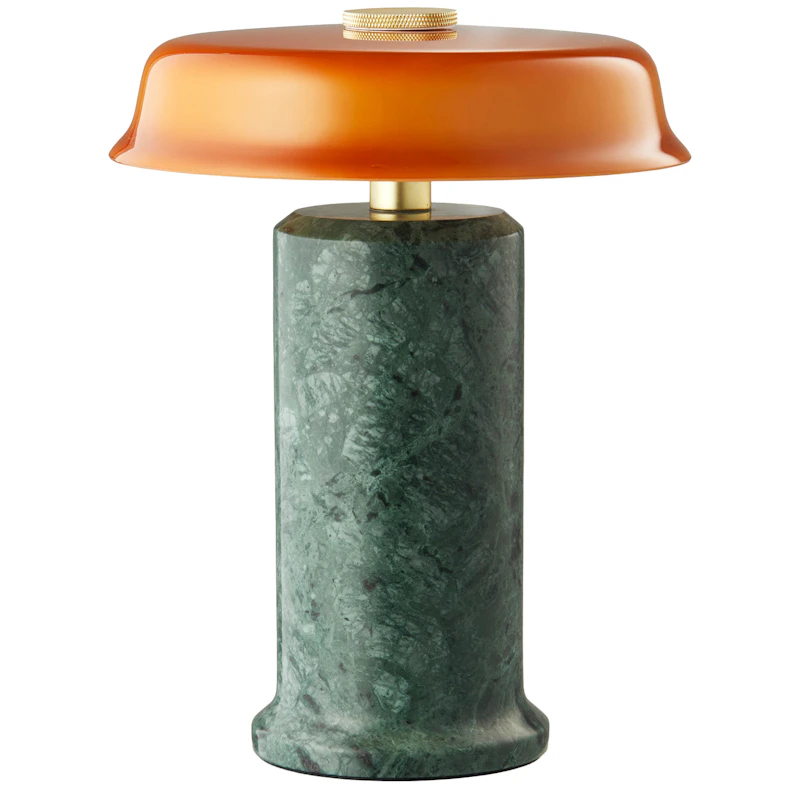 Trip No. 2 Portable Lamp, Marble Moss / Amber