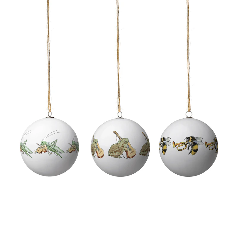 Elsa Beskow Christmas Bauble 3-pack, Frog/Bumblebee/Cricket
