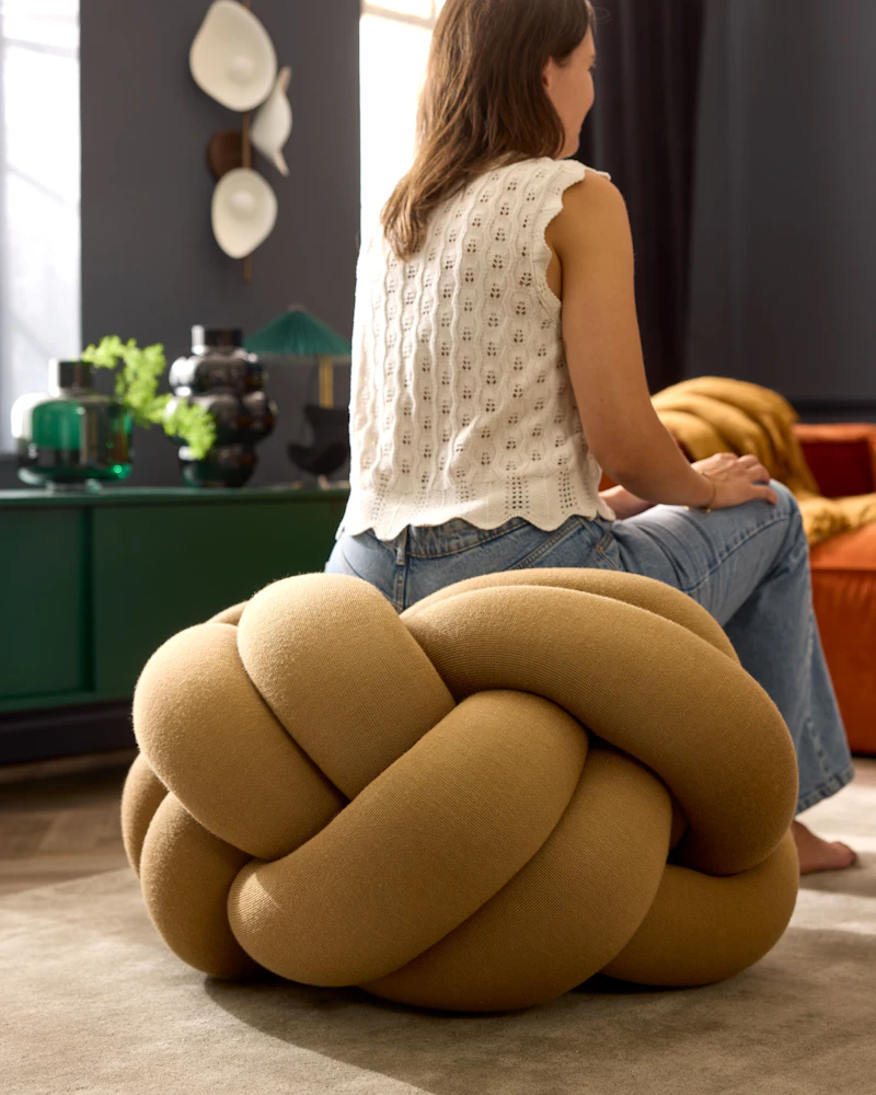 Knot Cushion XL, Camel from Design House Stockholm | RoyalDesign.co.uk