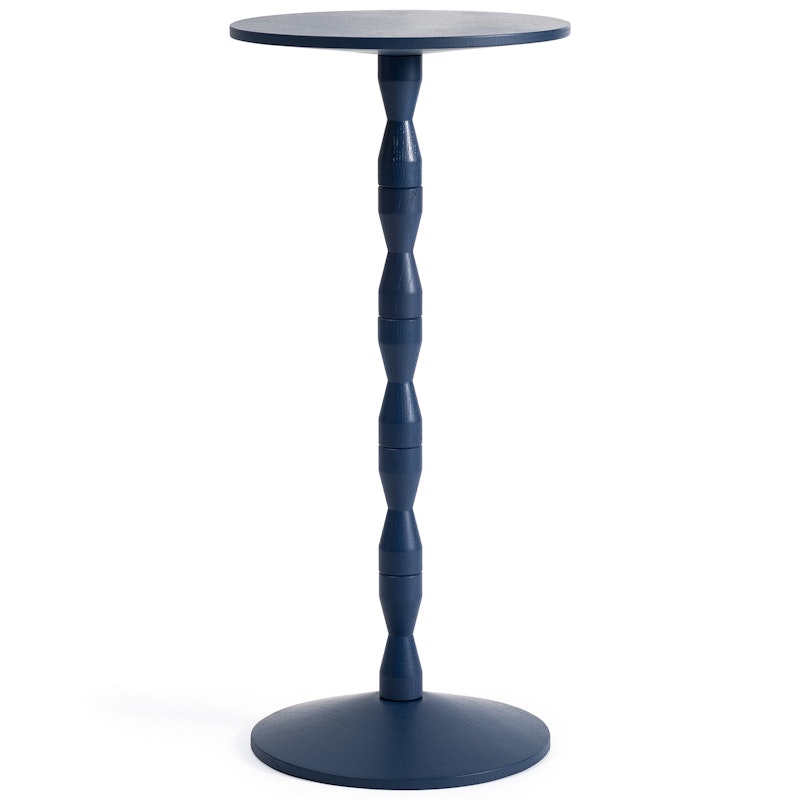 Pedestal Side Table Oak, Blue