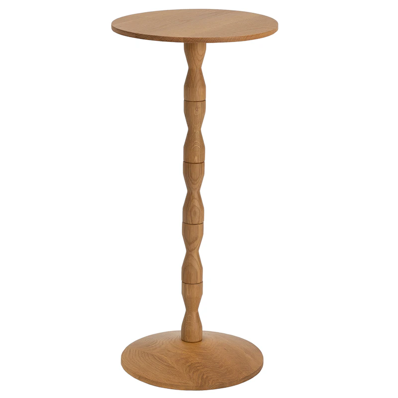 Pedestal Side Table Oak, Oak