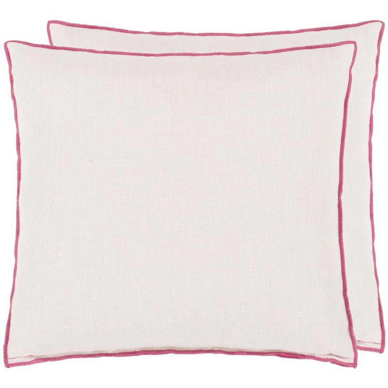 Brera Lino Cushion 43x43 cm, Alabaster / Fuchsia