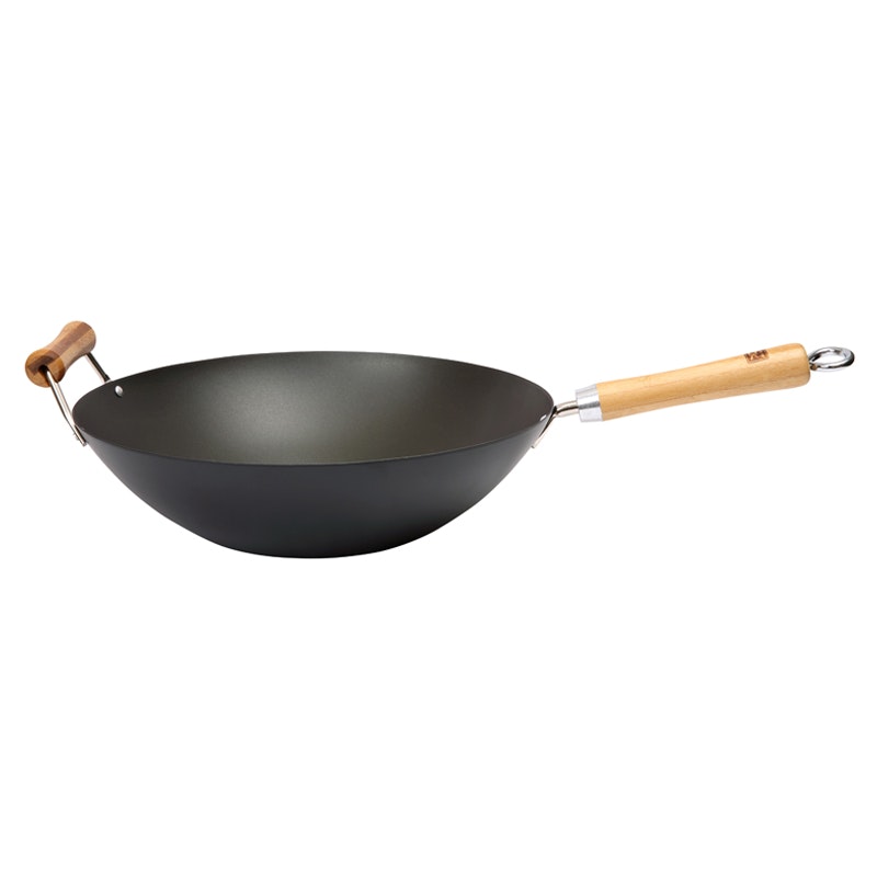 School of Wok Wok Pan Carbon Steel Black, 36 cm