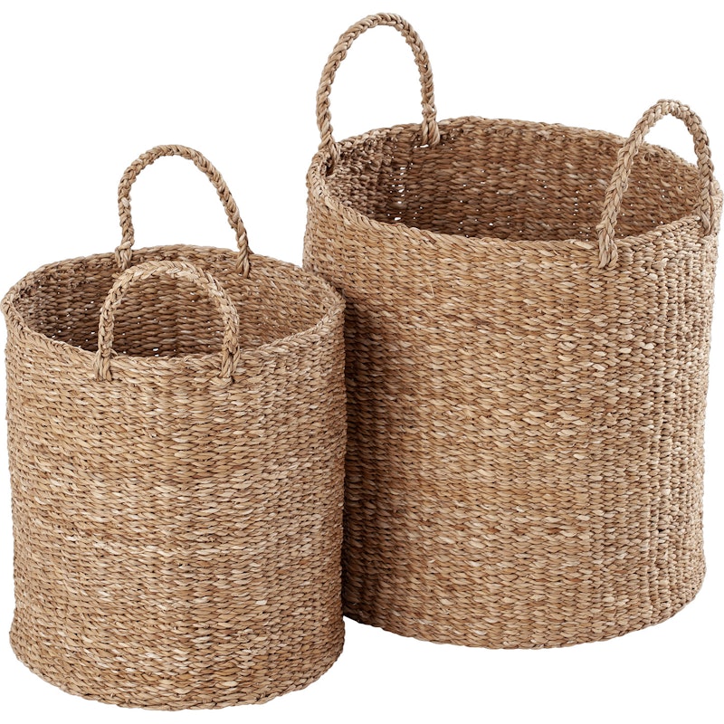 Esther Basket Cylinder With Handles 2-pack, Natural