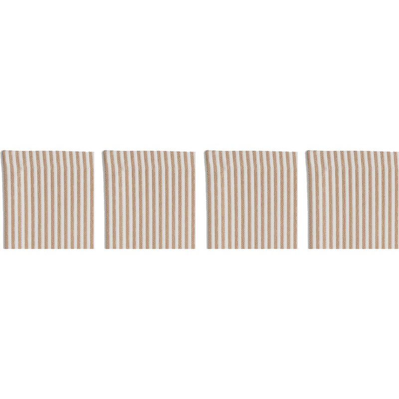Narrow Stripe Coasters 10x10 cm 4-pack, Beige