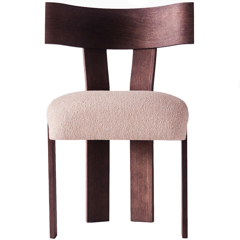 Alba Chair, Dark Stained Oak / Beige Pink