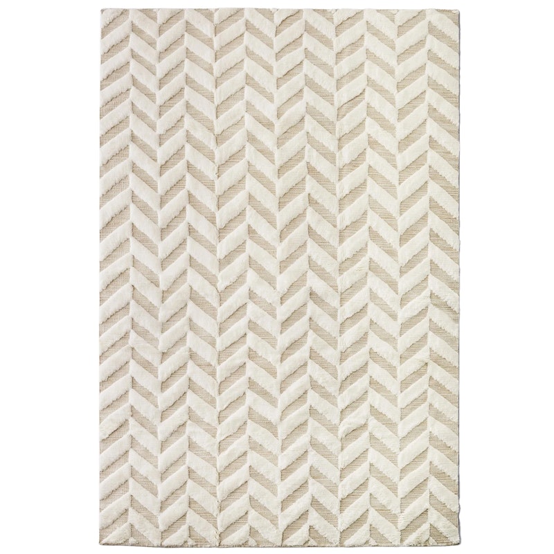 Herringbone Wool Rug 300x400 cm, White