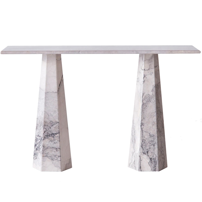 Hexagon Console Table, Albanian Grey Marble