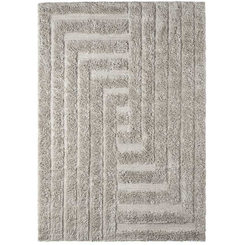 Shaggy Labyrinth Wool Rug 250x350 cm, Grey