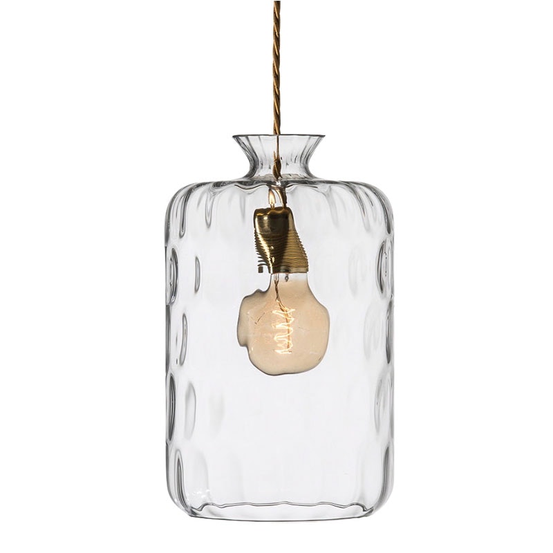 Pillar Pendant 19 cm, Clear/Brass