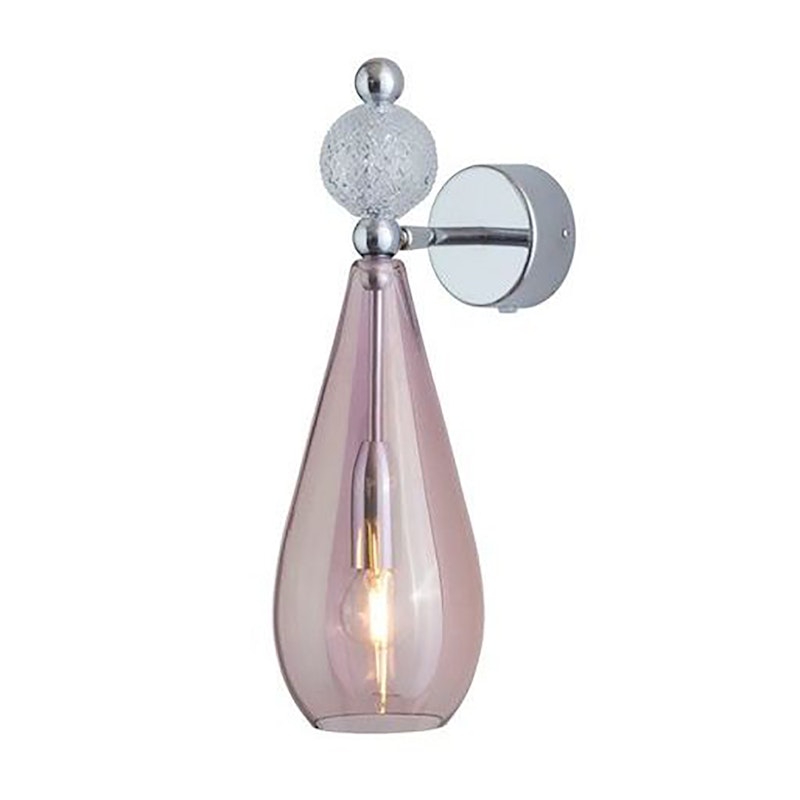 Smykke Wall Lamp, Obsidian / Crystal Check Ball / Shiny Silver