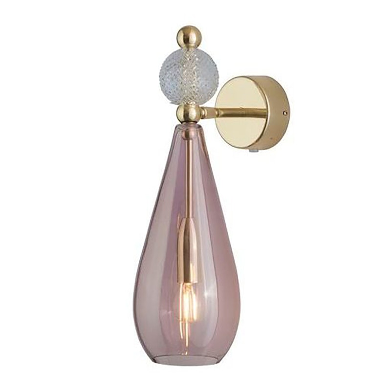 Smykke Wall Lamp, Obsidian / Crystal Check Ball / Shiny Gold