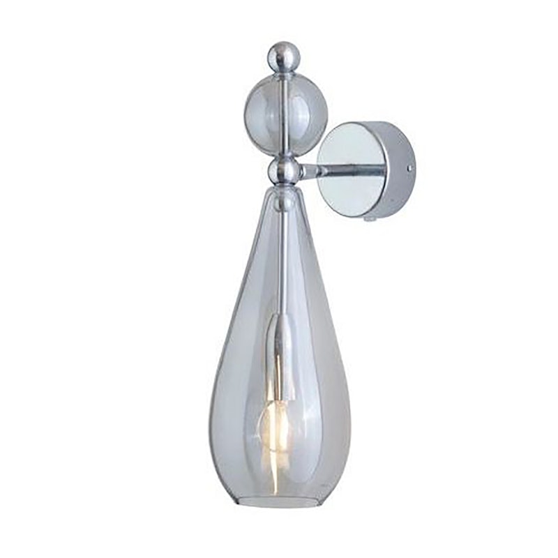 Smykke Wall Lamp, Smokey Grey / Shiny Silver