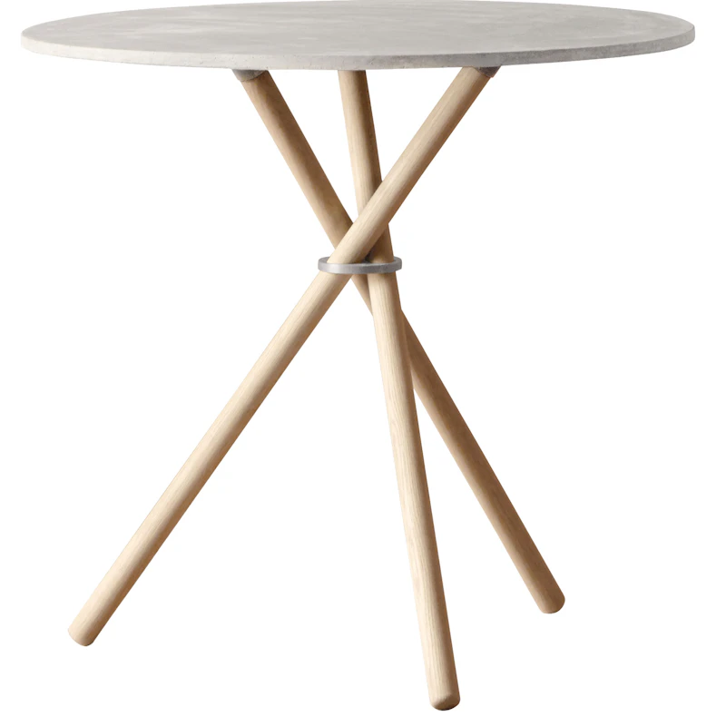 Aldric Side Table 80 cm, Light Concrete / Light Oak