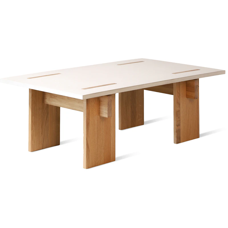 Arnold Coffee Table 65x110 cm, Light Concrete / Light Oak