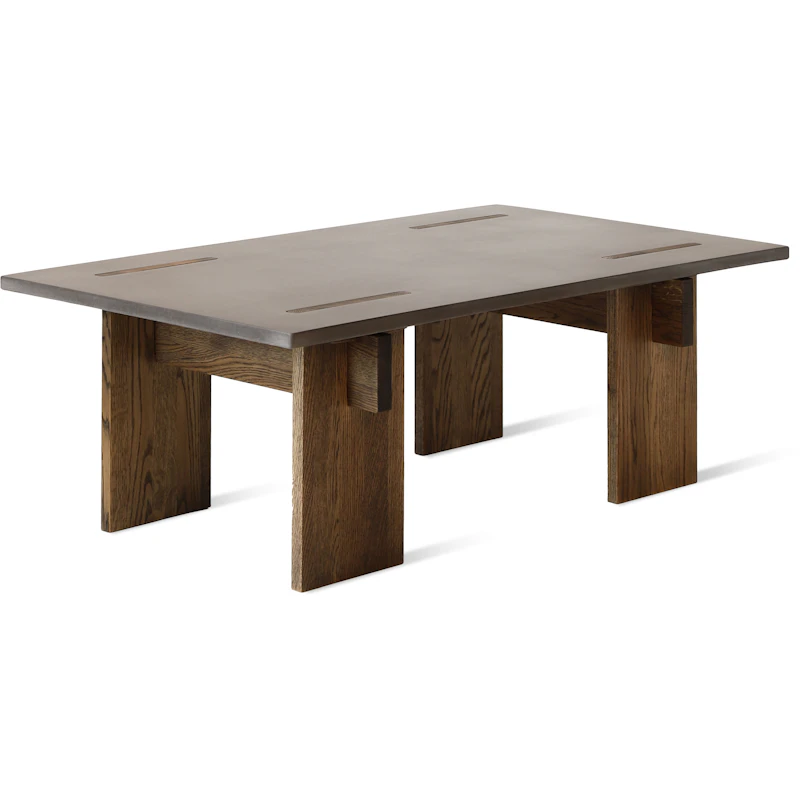 Arnold Coffee Table 65x110 cm, Dark Concrete / Dark Oak