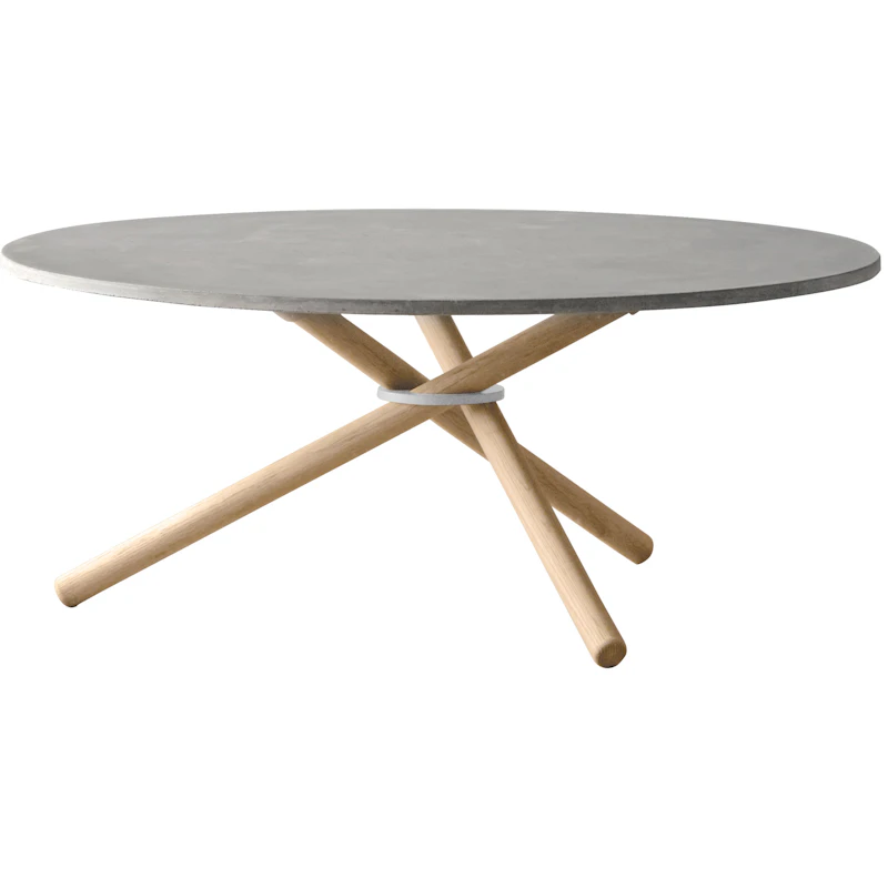 Bertha Coffee Table 90 cm, Light Concrete / Light Oak