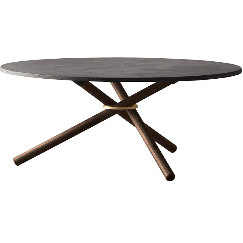 Bertha Coffee Table 90 cm, Dark Concrete / Dark Oak